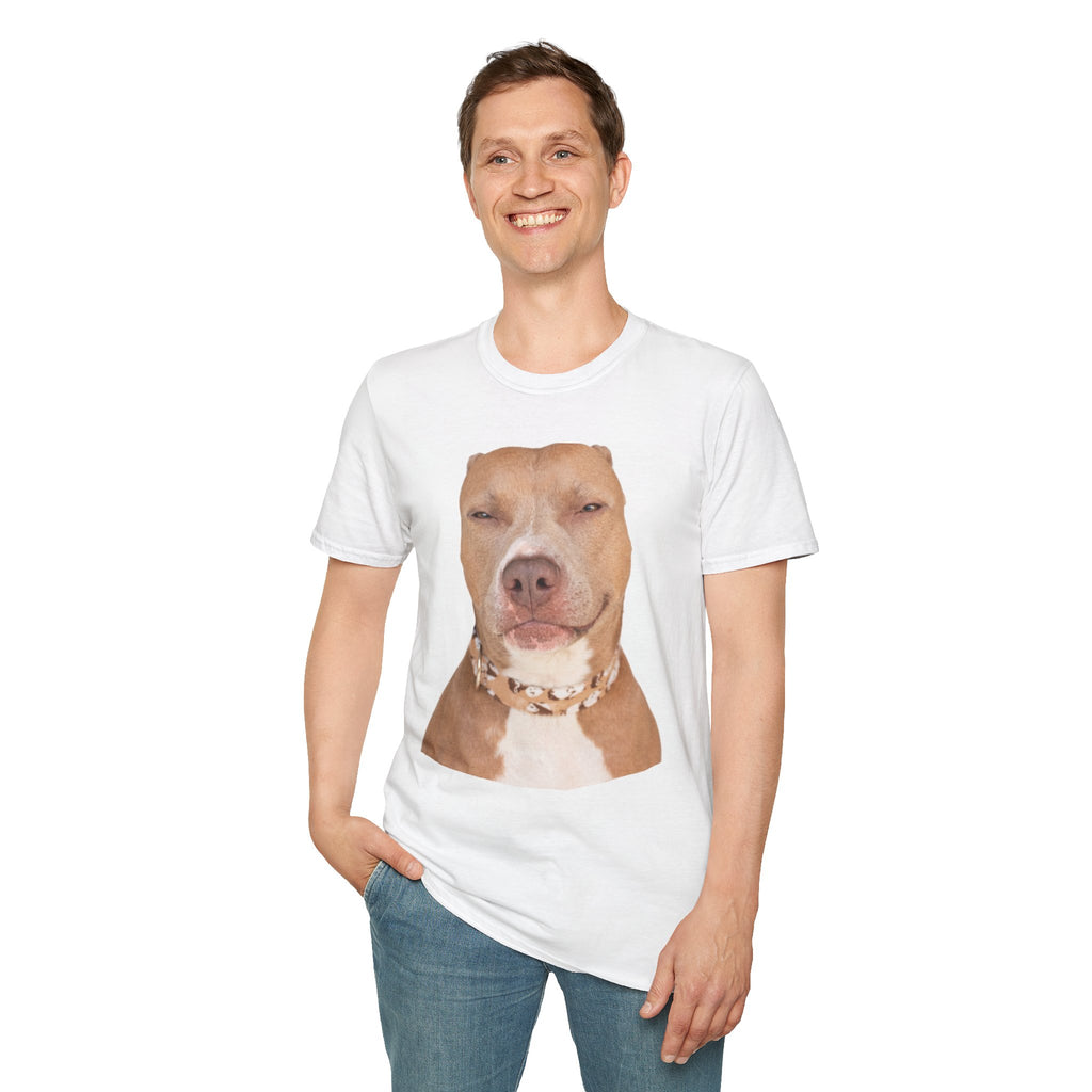Funny Rizz Dog T-Shirt — Meme Pitbull Portrait Tee