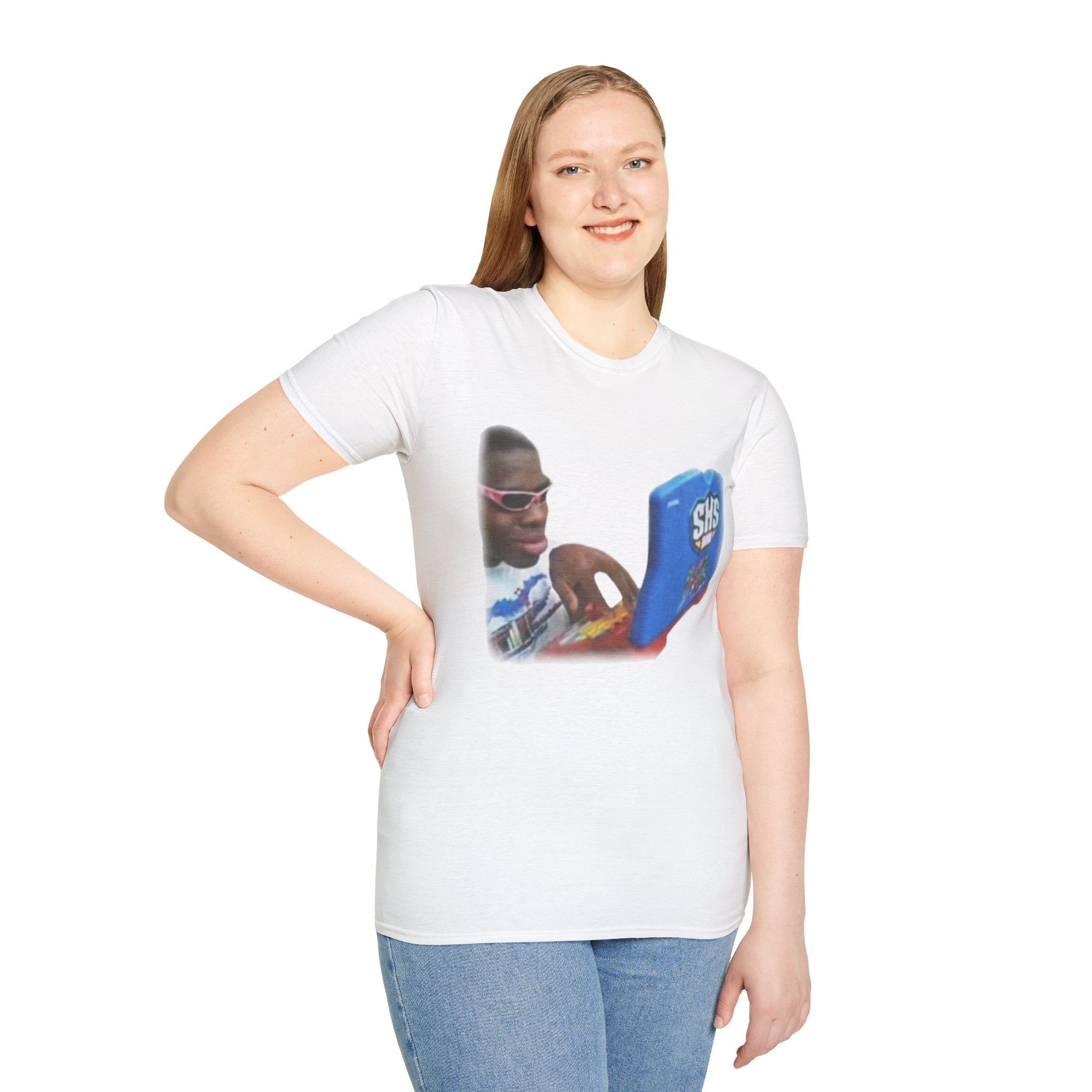 Meme T-Shirt — 'SHS' Laptop Guy Viral Graphic Tee