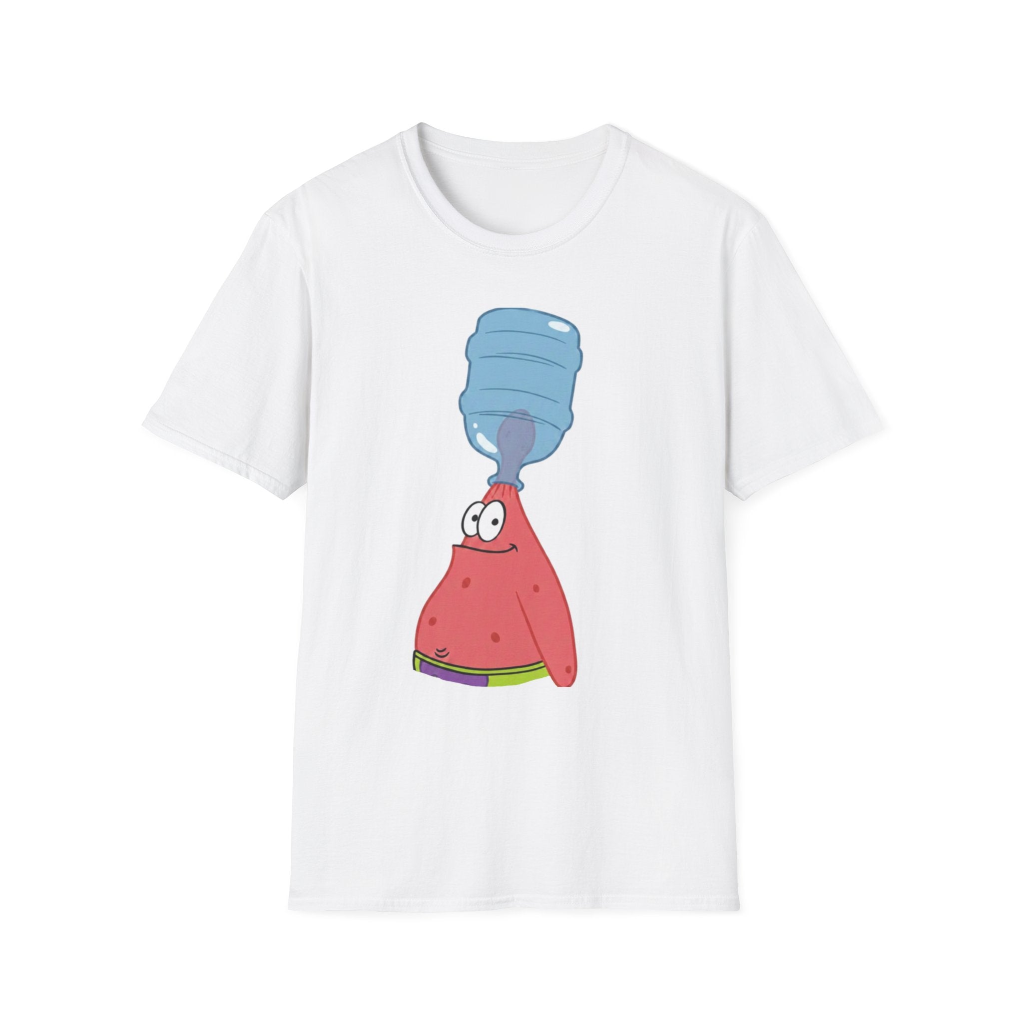 Funny Patrick Water Jug T-Shirt — SpongeBob Patrick Balancing Water Cooler Graphic Tee